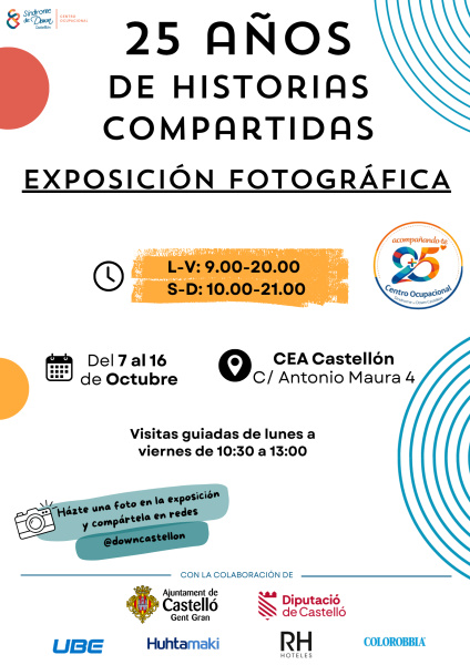 Síndrome de Down Castellón inaugura la exposición fotográfica '25 años de historias compartidas' en el CEA Castellón con motivo de su 25 aniversario