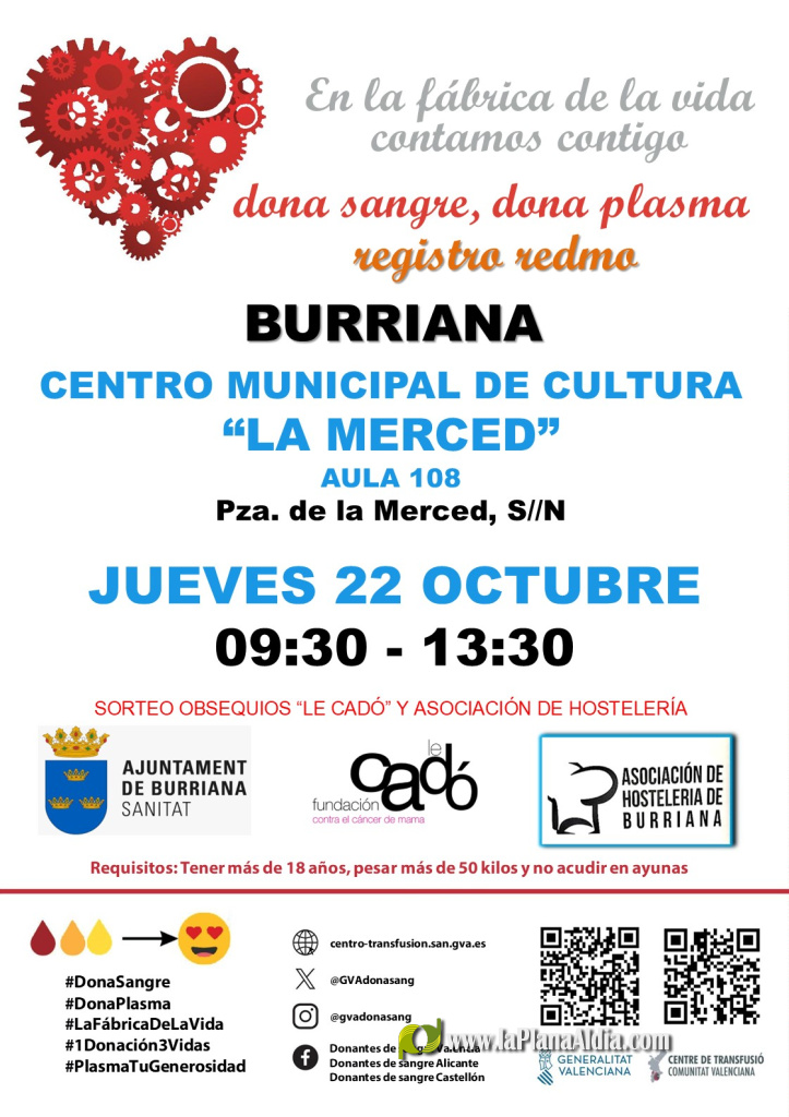 Castellón impulsa la campaña de donación de sangre con cartel oficial y canales de contacto