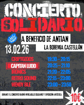 Concierto solidario en La Bohemia Castell�n impulsa la investigaci�n de ANTIAN para el d�ficit de ADSL