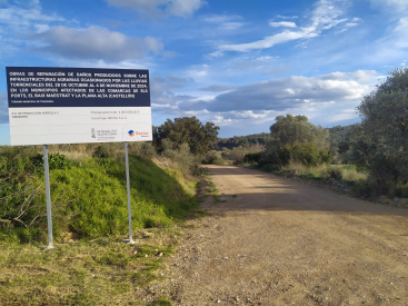 La Diputaci�n y la Generalitat Valenciana invierten m�s de 500.000 euros en Traiguera para reparar caminos da�ados por la dana