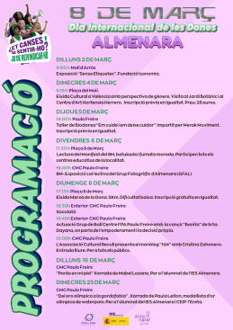 Almenara presenta la programaci�n del 8M bajo el lema 'Et canses de sentir-ho? Jo de reivindicar-ho'