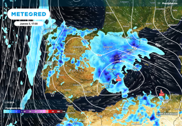 La borrasca Regina provoca lluvias intensas, barro y fuertes vientos de levante en Espa�a
