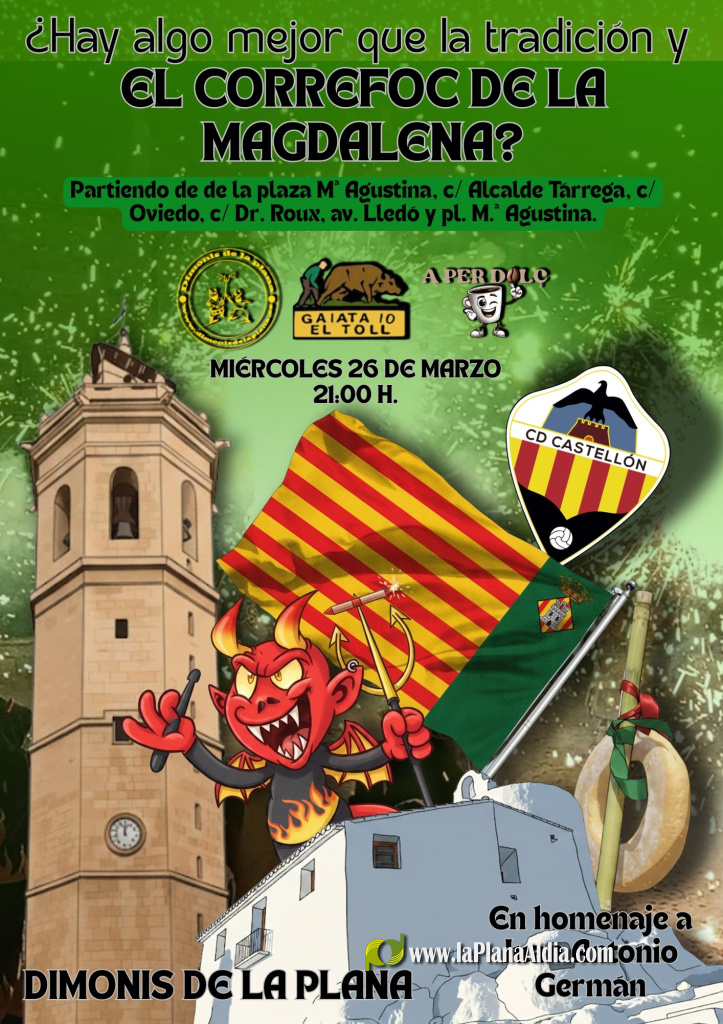 El Correfoc de la Magdalena 2026 llega a Castell�n con 40 dimonis y nuevo cord�n de seguridad