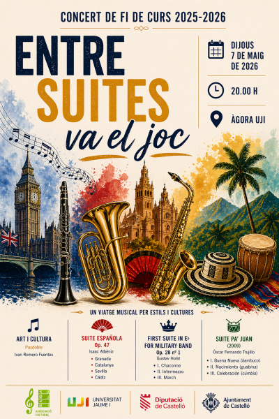 La Banda UJI celebra su concierto de fin de curso con 'Entre suites va el joc' en �gora UJI