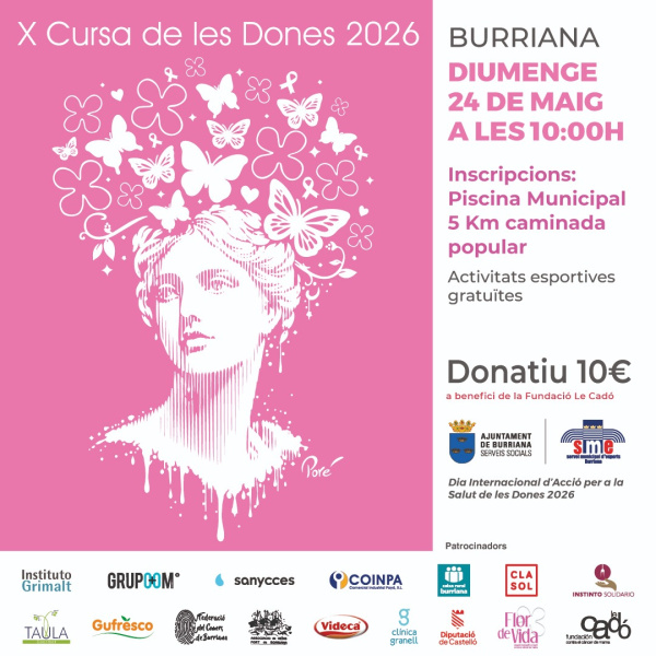 Burriana presenta la X Cursa de les Dones con cartel de Juan Por� para apoyar la lucha contra el c�ncer de mama