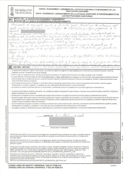El PSOE lamenta que el General cancela dos veces la operaci�n de una paciente del Grao mientras Vox prioriza banderas
