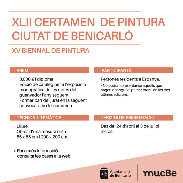 Benicarl� abre la 42.� Bienal de Pintura Ciutat de Benicarl� para artistas residentes en Espa�a