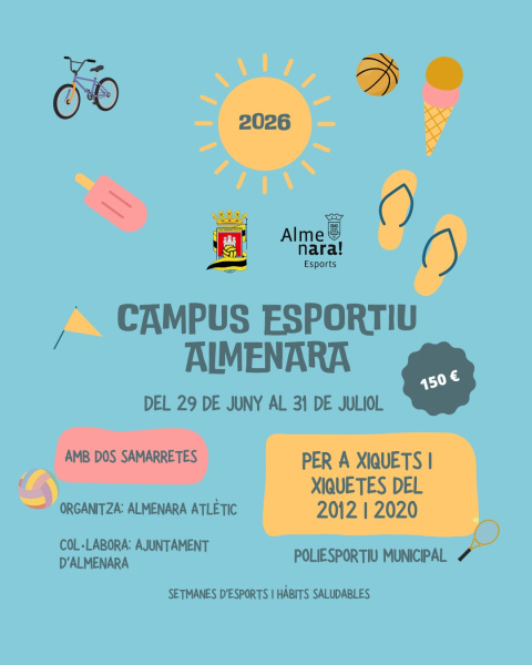 Almenara ofereix més de 280 places a l'Escola d'Estiu i al Campus Esportiu per facilitar la conciliació familiar i laboral