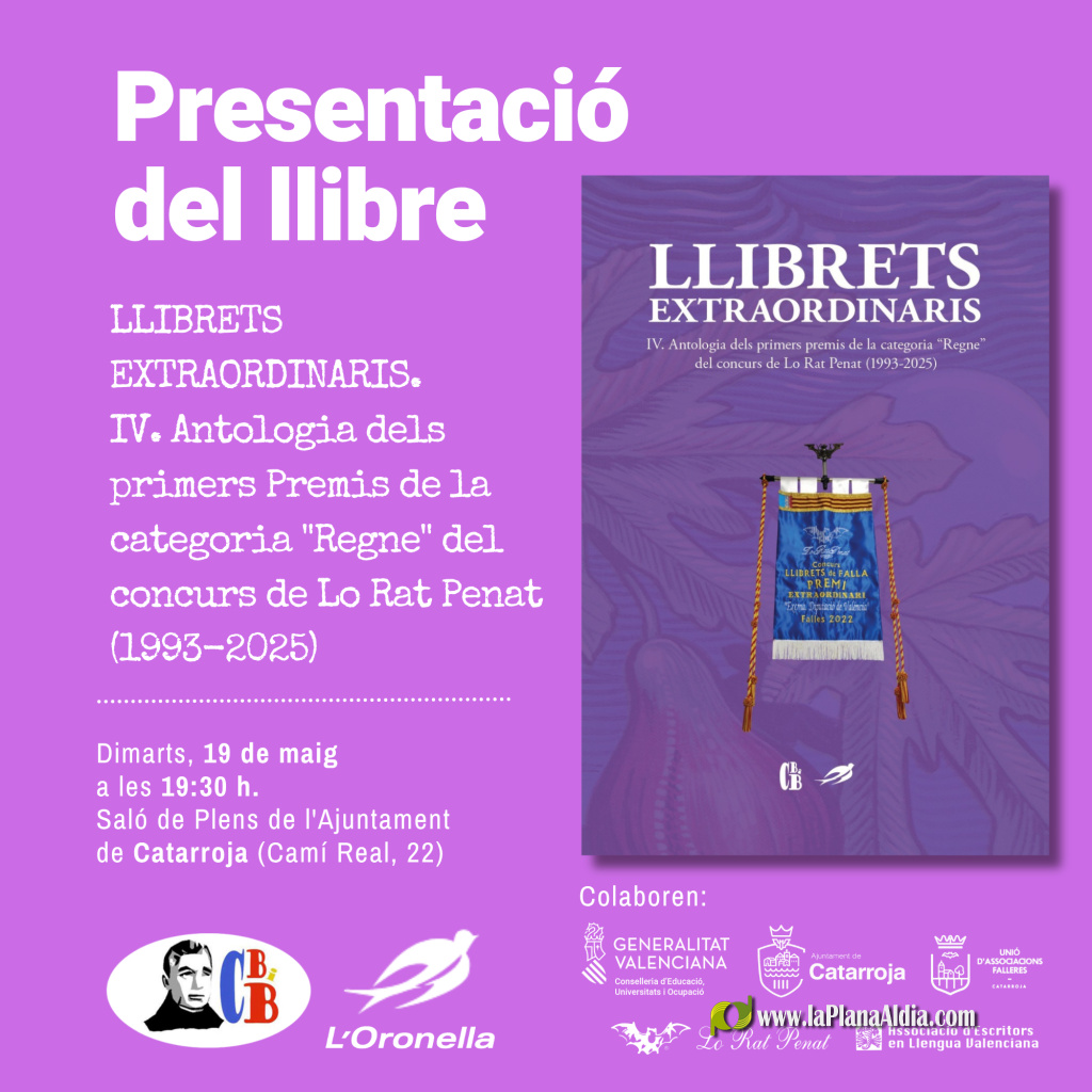 El Casal Bernat i Baldoví presenta el cuarto volumen de Llibrets Extraordinaris: Sección Regne