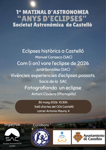 Castelló celebra la primera matinal d'astronomia dedicada als eclipsis
