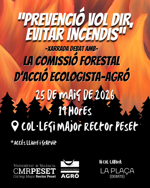 Acció Ecologista-Agró presenta un informe crítico sobre la prevención de incendios forestales en el País Valenciano