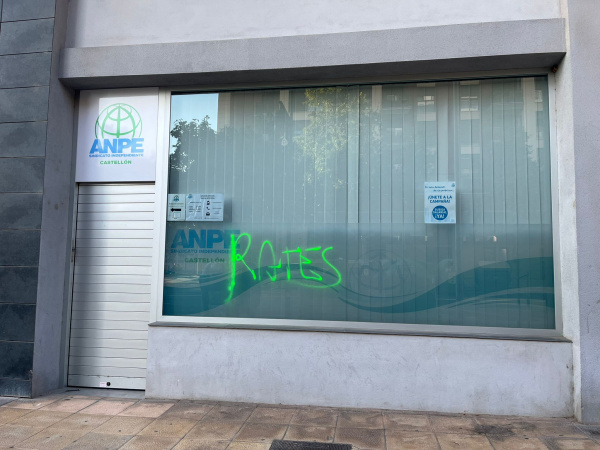 ANPE Castellón denuncia ataques, amenazas y actos vandálicos contra su organización y sede