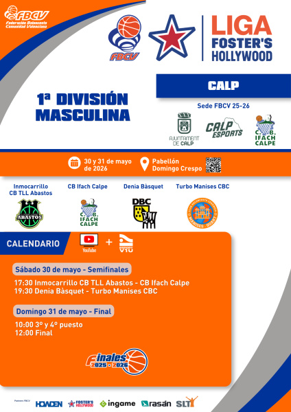 Calp acoge las finales de la Liga Foster's Hollywood 1ª División Masculina