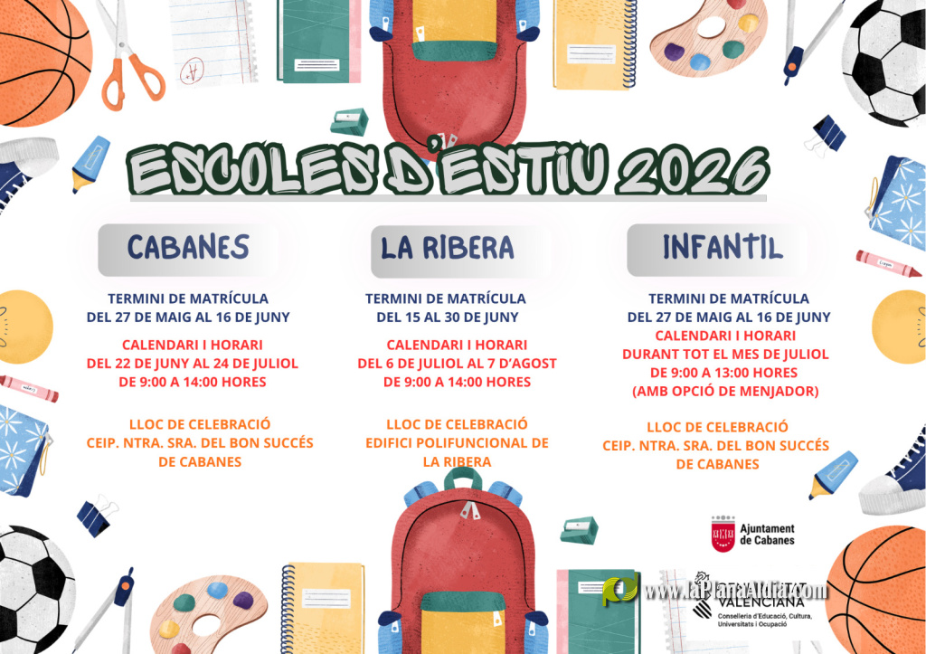 Cabanes impulsa las Escuelas de Verano 2026 para facilitar la conciliación familiar durante las vacaciones