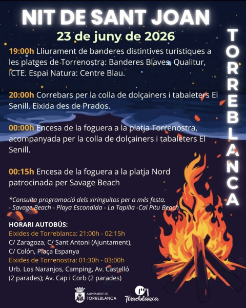 Torreblanca celebrará la Noche de Sant Joan con música, tradición y hogueras en sus playas