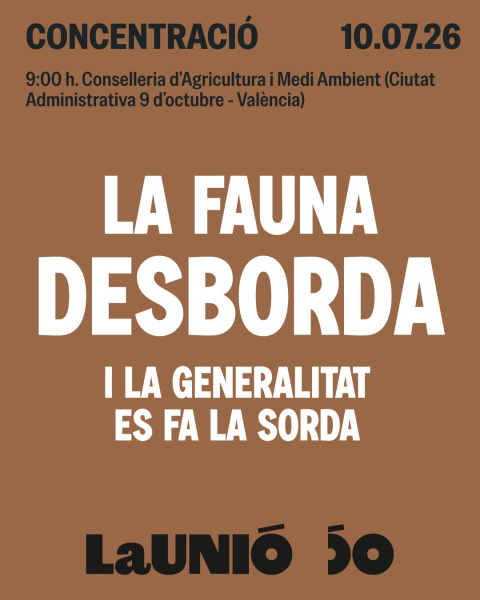 LA UNIO convoca concentración ante las Consellerias para exigir soluciones urgentes ante daños de fauna silvestre y abandono agrario