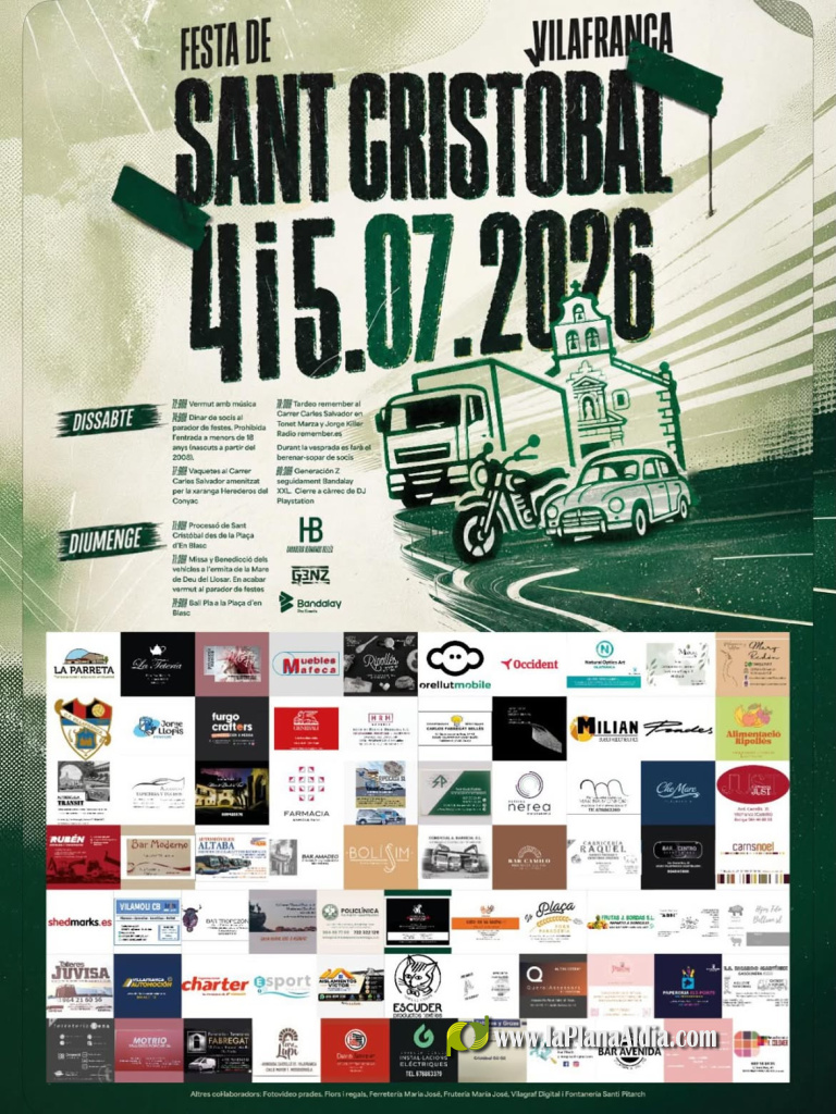 Vilafranca celebra Sant Cristóbal con novedades: cambios de ubicación y programación
