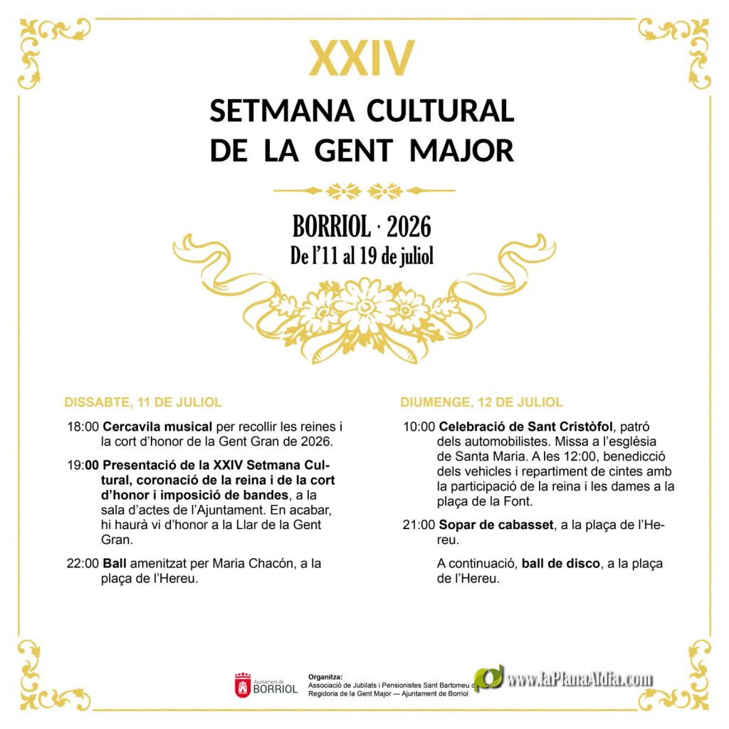 Borriol celebra la XXIV Setmana Cultural de la Gent Gran