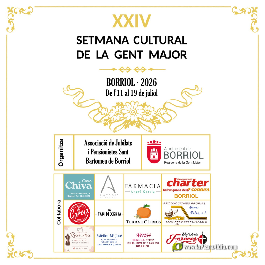 Borriol celebra la XXIV Setmana Cultural de la Gent Gran