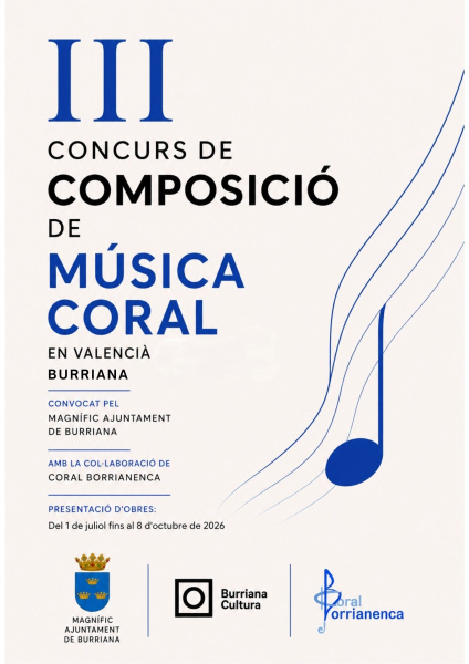 La Coral Borrianenca lanza el III Concurso de Composición de Música Coral en Valenciano