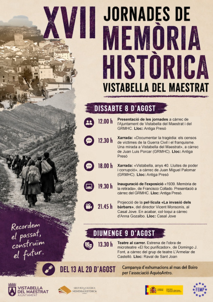 Vistabella acoge la XVII edición de las Jornadas de Memoria Histórica y la campaña de exhumaciones