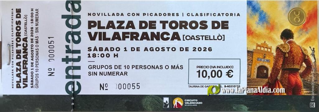 Debut con picadores del novillero alcorino Ian Bermejo en la plaza de toros de Vilafranca el 1 de agosto