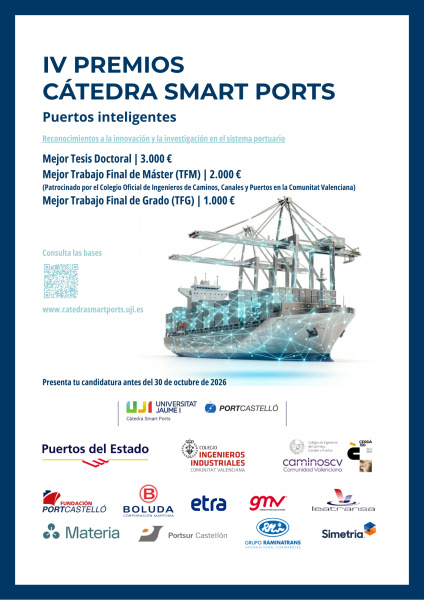 La Universitat Jaume I convoca la IV edición de los Premios Cátedra Smart Ports para impulsar la innovación en puertos del futuro
