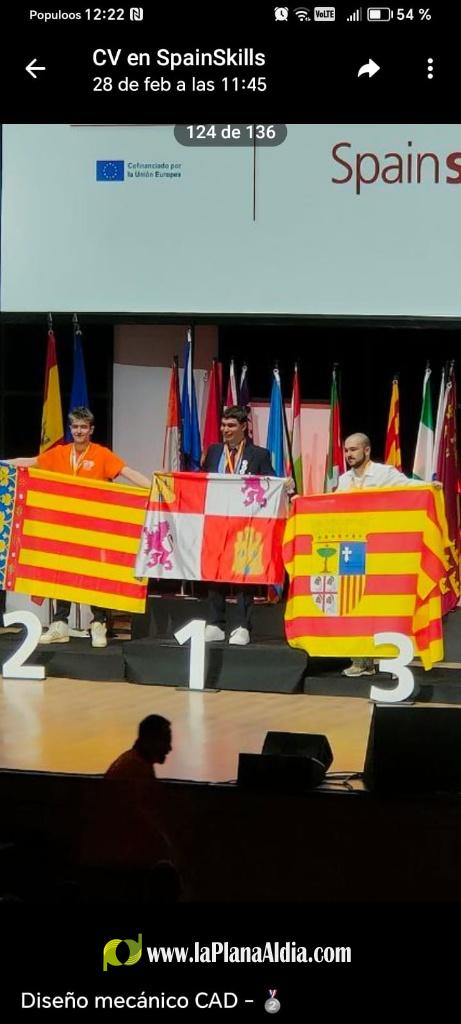 Plata en el Nacional de FP en Dise�o Mec�nico para el alcorino Pau Ramos Benages