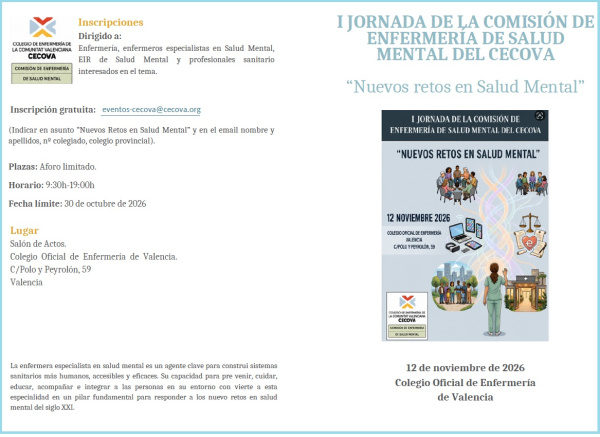 Nuevos retos en Salud Mental marcan las I Jornadas de Enfermería del CECOVA