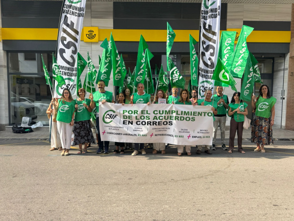 CSIF se moviliza en Castellón para exigir a Correos más plantilla, empleo digno y el cumplimiento de los acuerdos