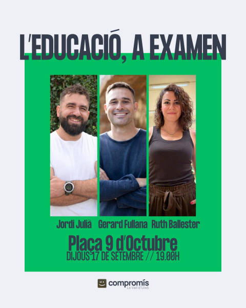Compromís por la Vall organiza la charla 'La educación, a examen' dentro del ciclo Habitar la Vall