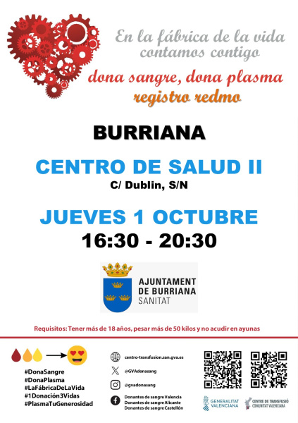 La Comunitat Valenciana impulsa la donación de sangre con la campaña La fábrica de la vida