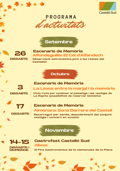 Castelló Sud impulsa este otoño su oferta turística con patrimonio, naturaleza y gastronomía