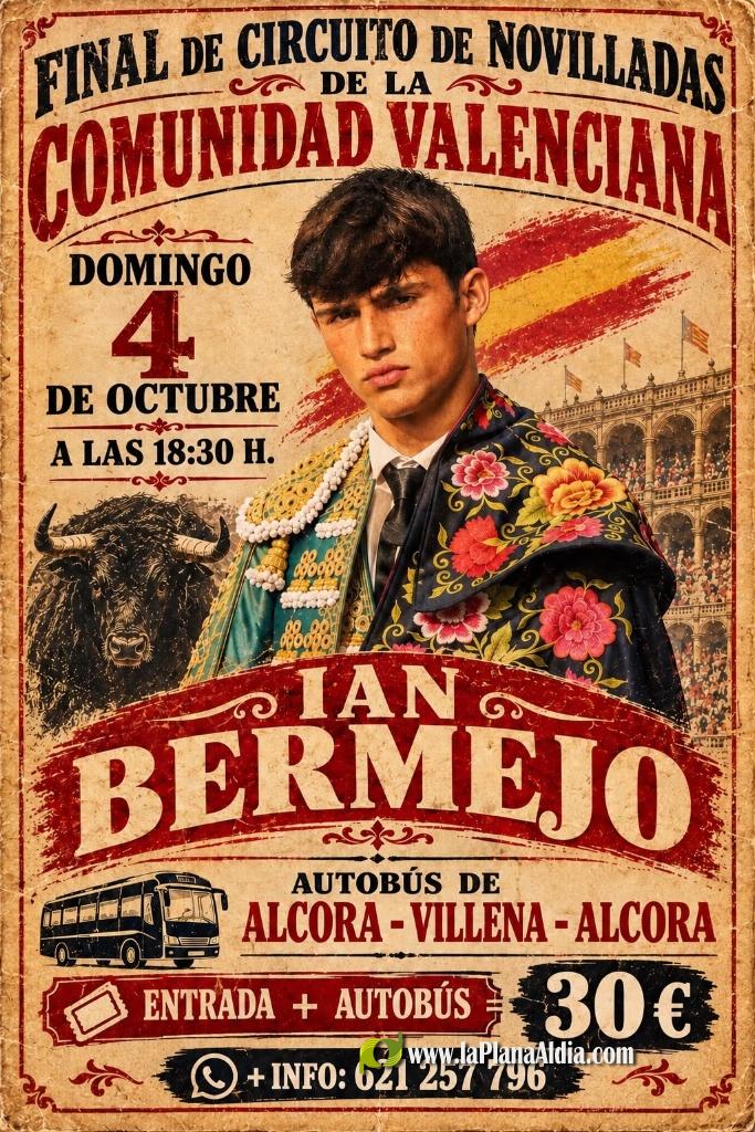 Ian Bermejo a la Final del Circuito de Novilladas de la Comunitat Valenciana del domingo 4 de octubre en Villena