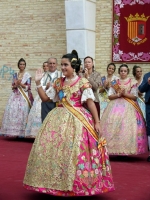 Las reinas falleras en el homenaje a las falleras mayores de la Comunitat Valenciana.