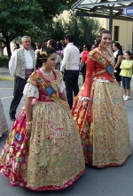 Las reinas falleras en el homenaje a las falleras mayores de la Comunitat Valenciana.