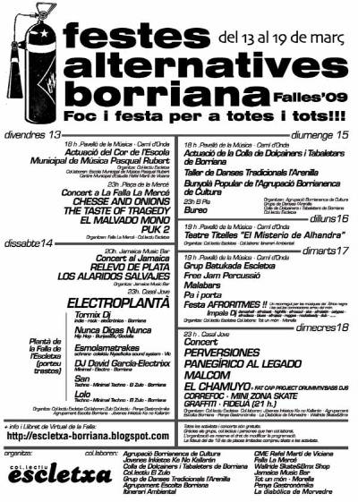 Festes Alternatives de Borriana tiene el programa para fallas preparado