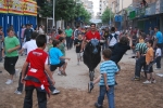 Vacas para los mayores y encierro infantil para los pequeños