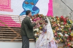 La lluvia estuvo a punto de aguar la ofrenda