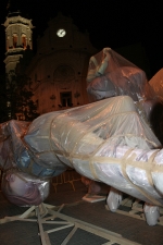 Las primeras fallas salen a la calle.